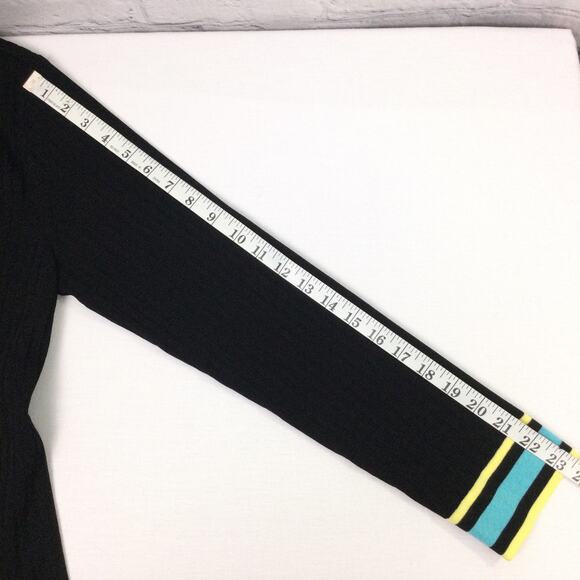 Exclusively Misook Women's Vintage Open Cardigan Duster Black Striped Size L - Picture 12 of 12